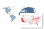World, US states & counties