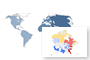 World, US states & Canadian provinces